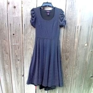 Signature by Robbie Bee Dress Womens Size PS Short Sleeve Blue Polka Dot